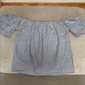Striped off the shoulder top